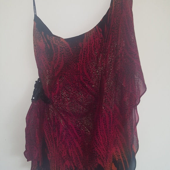 BCBG ONE SHOULDER FLOWY SHIRT - Picture 3 of 6